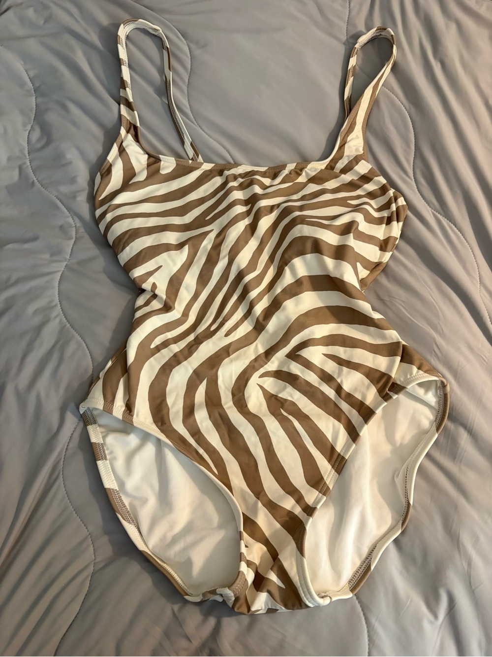 Michael Kors Zebra Print One Piece Swimsuit Size 12 Women’s